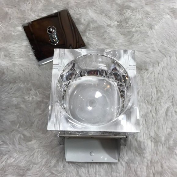 Springs Palace Finesse Swing Door Storage Unit + Soap Dish Lucite Metal Set - Picture 4 of 14